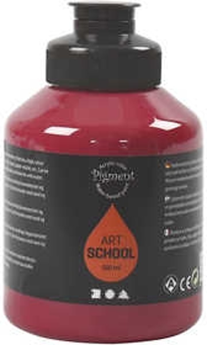 Pigment Art School, dark red, semi-opaque, good fade resistant, 500ml [HOB-35438]